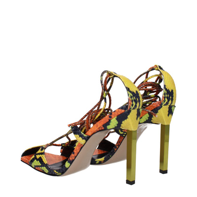 The Attico Orange Leder Stiletto Heels Sandalen