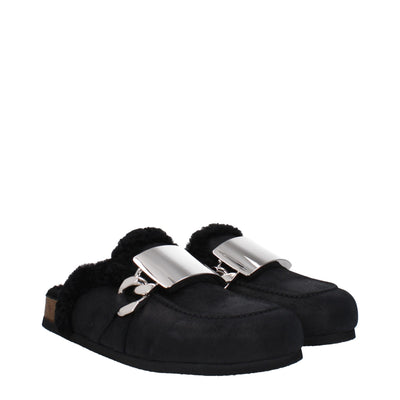 Jw Anderson Schwarze Lederpantoffeln Sandalen