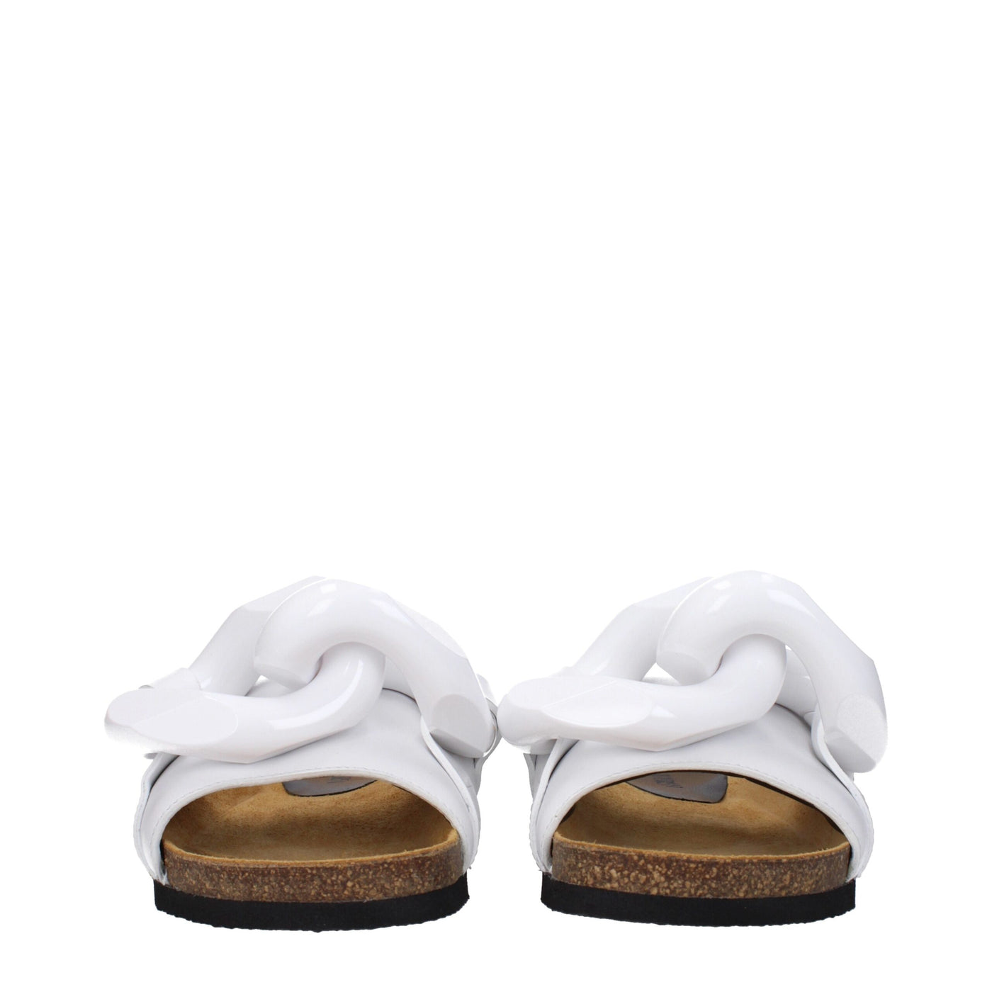 Jw Anderson Weiße Lederpantoffeln Sandalen