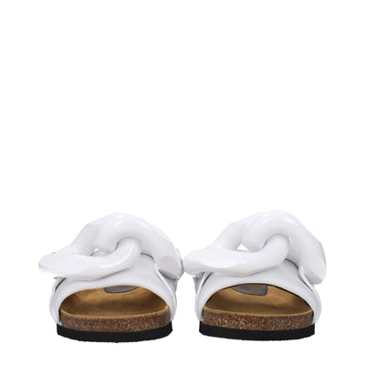 Jw Anderson Weiße Lederpantoffeln Sandalen