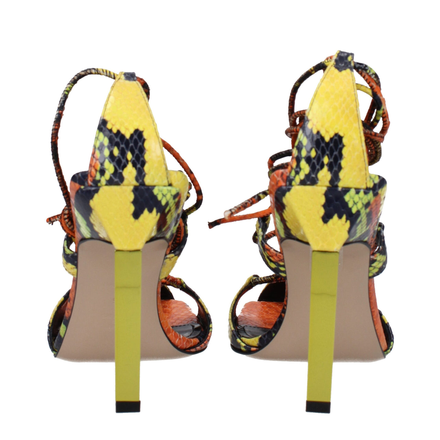 The Attico Orange Leder Stiletto Heels Sandalen