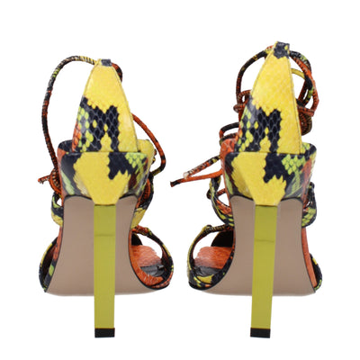 The Attico Orange Leder Stiletto Heels Sandalen