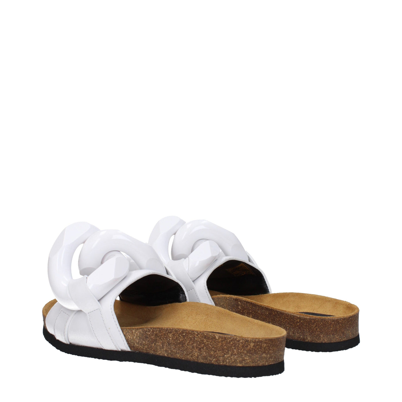 Jw Anderson Weiße Lederpantoffeln Sandalen