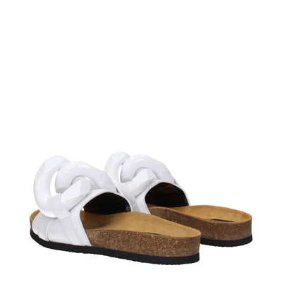 Jw Anderson Weiße Lederpantoffeln Sandalen