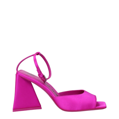 The Attico Rosa Satin Stiletto Heels Sandalen