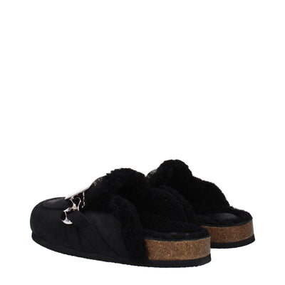 Jw Anderson Schwarze Lederpantoffeln Sandalen