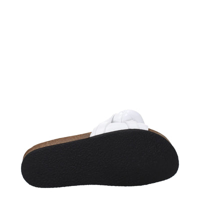 Jw Anderson Weiße Lederpantoffeln Sandalen