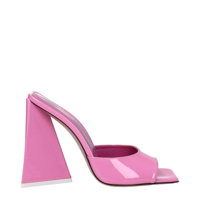 The Attico Rosa Leder-Plateaus
