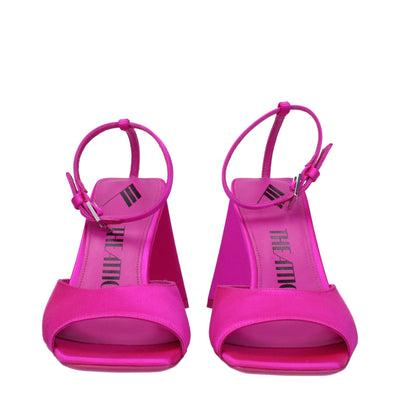 The Attico Rosa Satin Stiletto Heels Sandalen