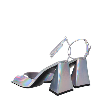 The Attico Graue Leder Plateaus