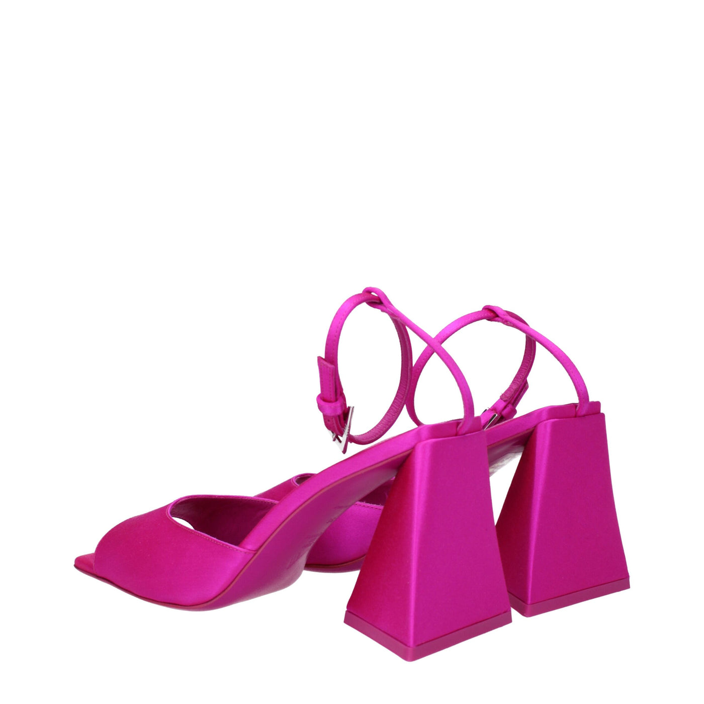 The Attico Rosa Satin Stiletto Heels Sandalen