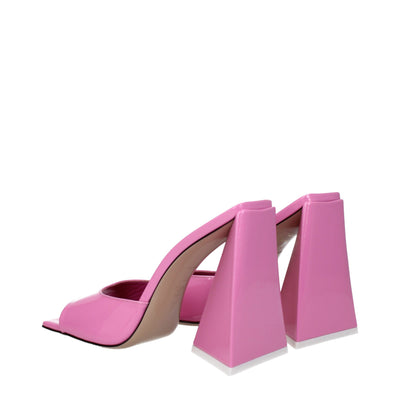 The Attico Rosa Leder-Plateaus