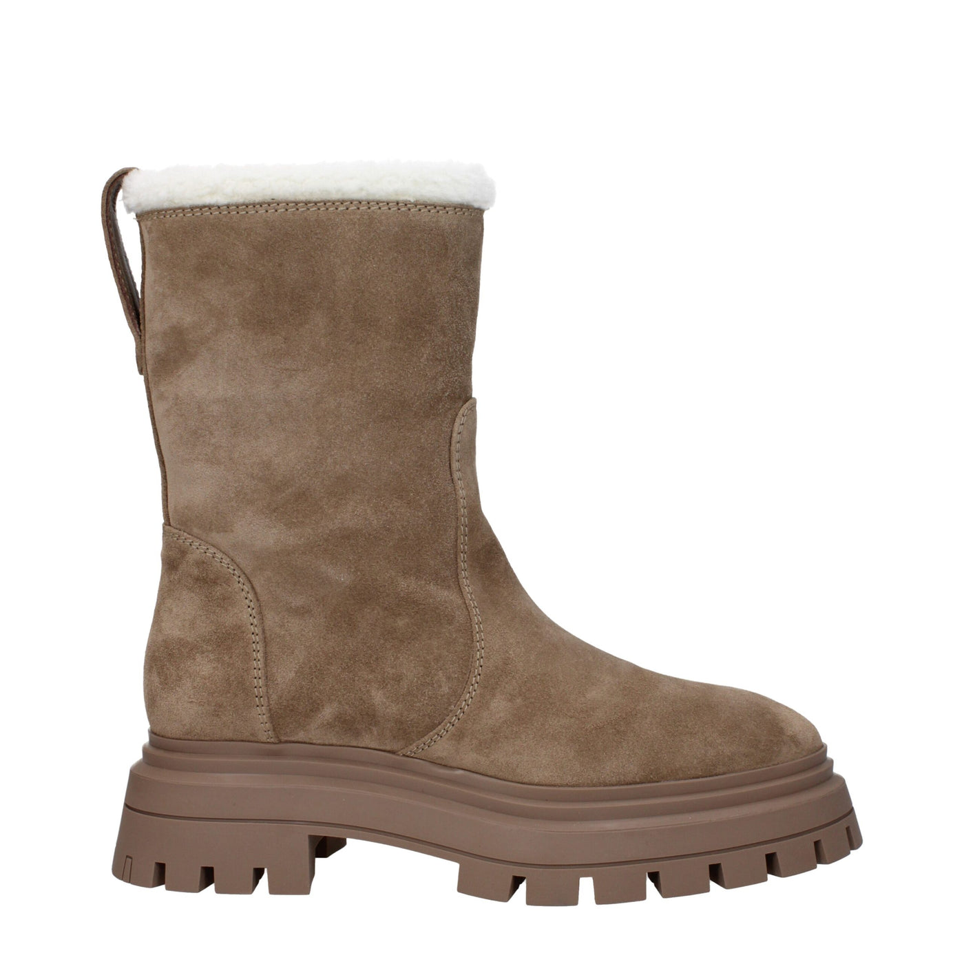 Stuart Weitzman Beige Lederstiefeletten