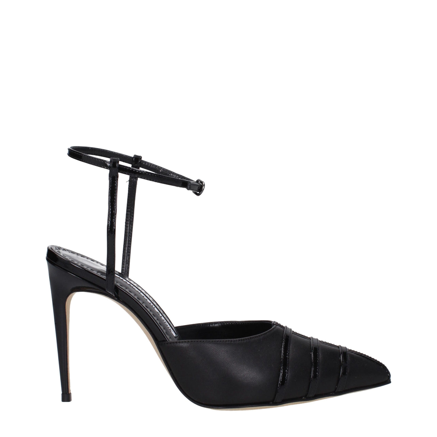 Manolo Blahnik Schwarze Leder High Heel Pumps
