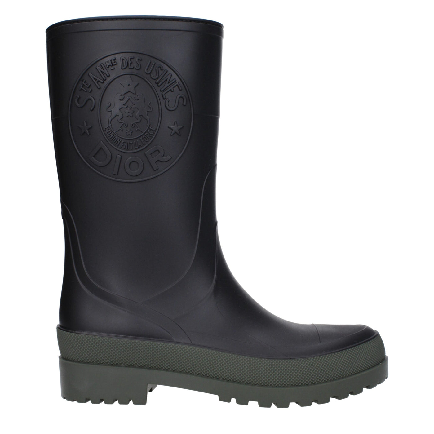 Christian Dior Schwarze Regenstiefel aus Baumwolle