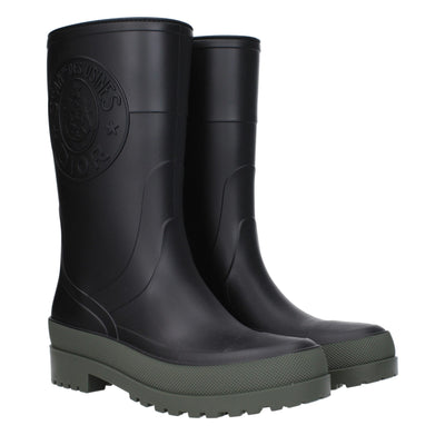 Christian Dior Schwarze Regenstiefel aus Baumwolle