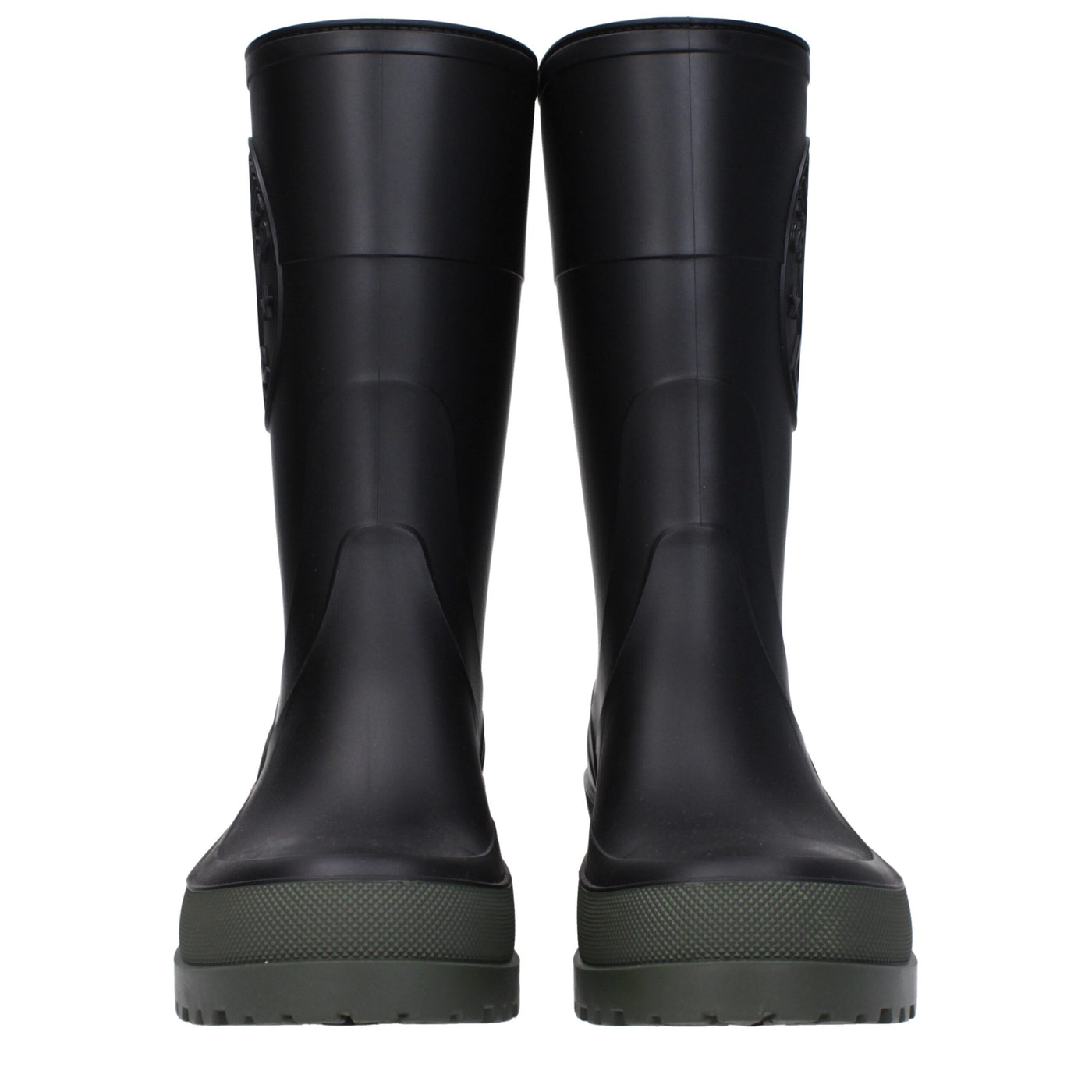 Christian Dior Schwarze Regenstiefel aus Baumwolle