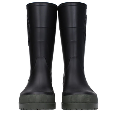 Christian Dior Schwarze Regenstiefel aus Baumwolle