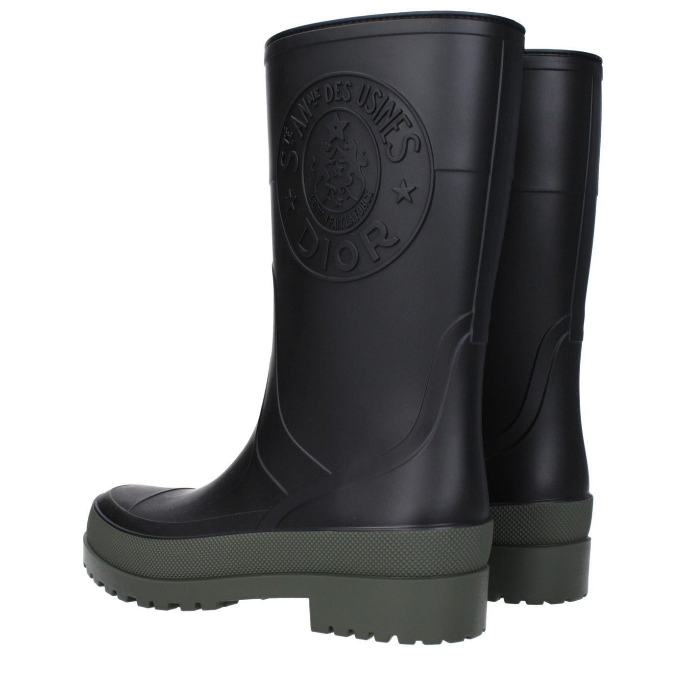Christian Dior Schwarze Regenstiefel aus Baumwolle