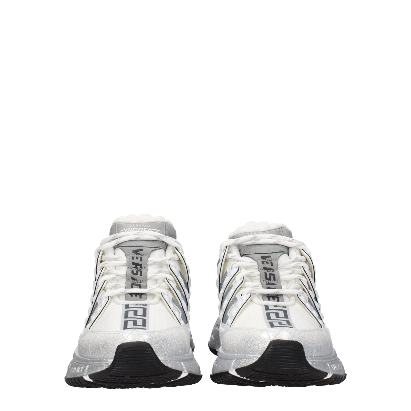 Versace Weißer Stoff Sportliche Turnschuhe