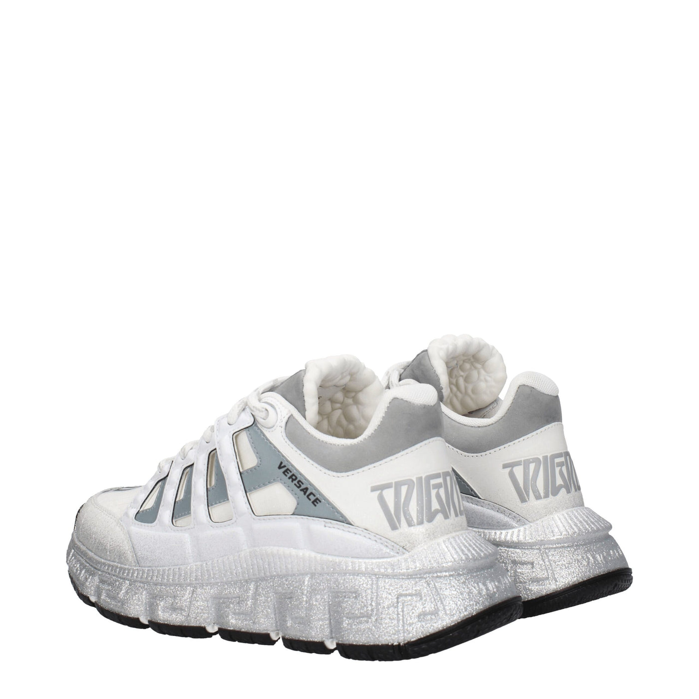Versace Weißer Stoff Sportliche Turnschuhe