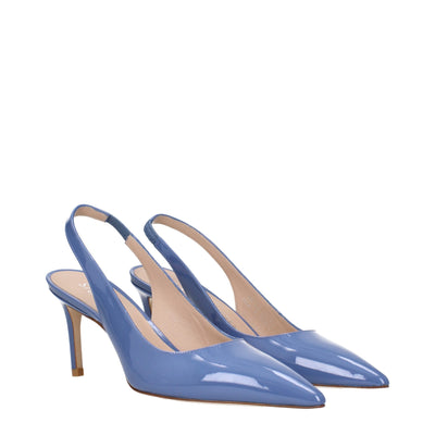 Stuart Weitzman Hellblaue Leder Pumps mit hohem Absatz