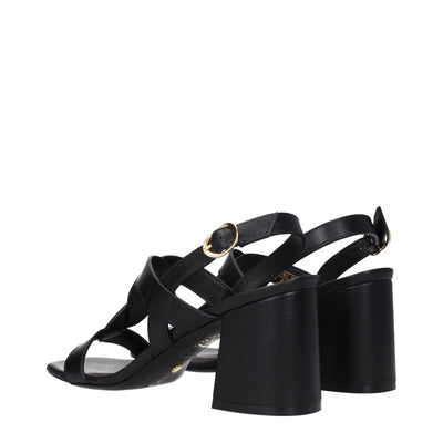 Stuart Weitzman Schwarze Leder-Plateaus