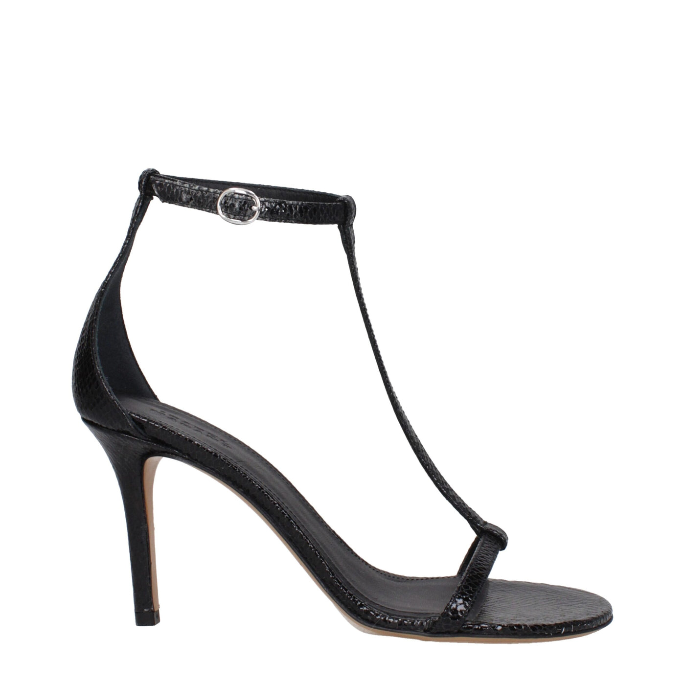 Isabel Marant Schwarze Leder Stiletto Heels Sandalen
