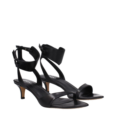 Isabel Marant Flache Sandalen aus schwarzem Leder