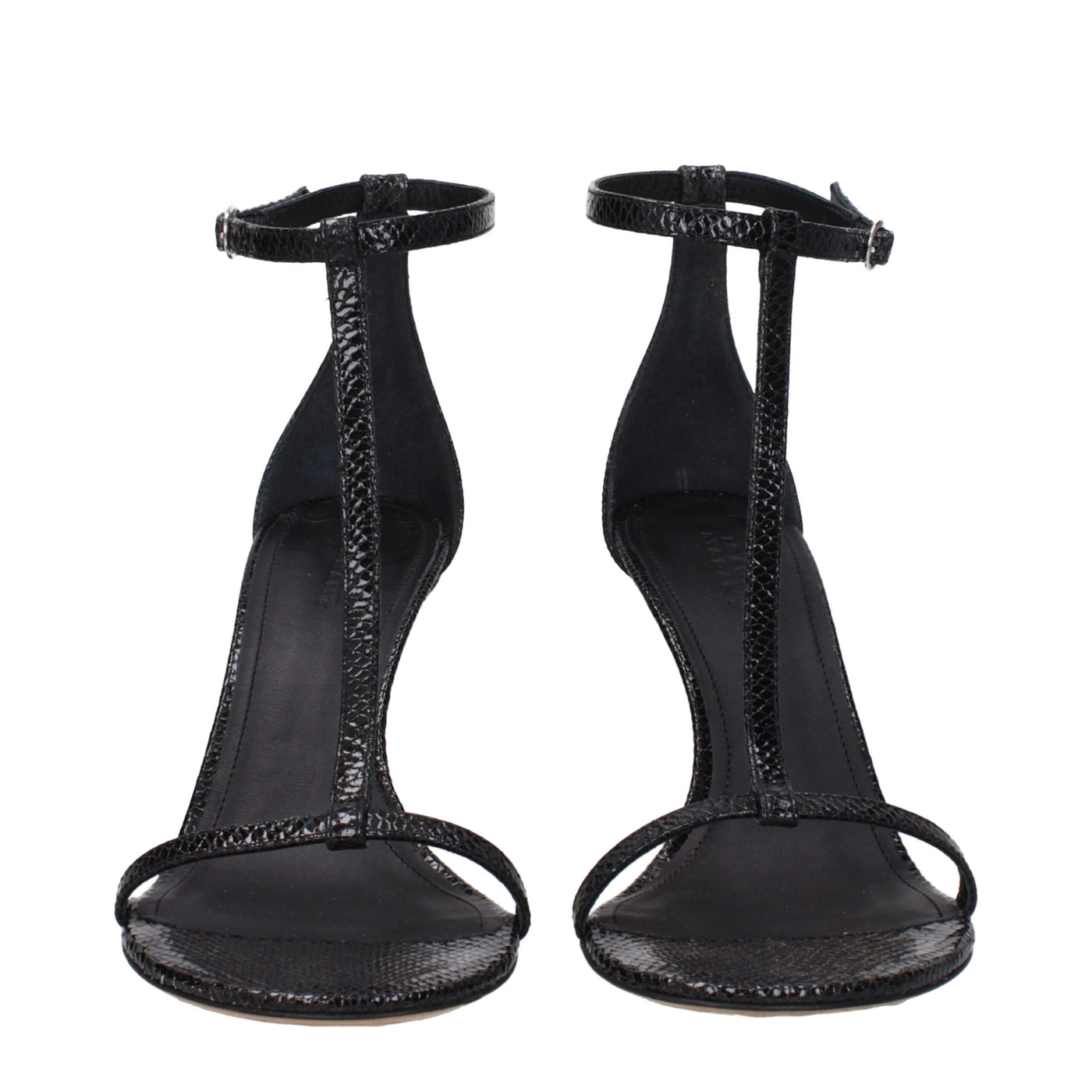 Isabel Marant Schwarze Leder Stiletto Heels Sandalen