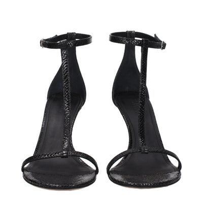 Isabel Marant Schwarze Leder Stiletto Heels Sandalen