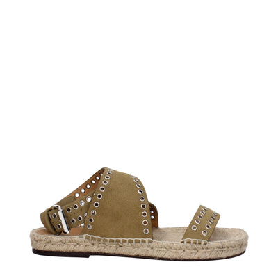 Isabel Marant Flache Sandalen aus grünem Leder