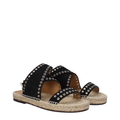 Isabel Marant Flache Sandalen aus schwarzem Leder