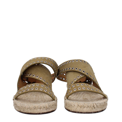Isabel Marant Flache Sandalen aus grünem Leder