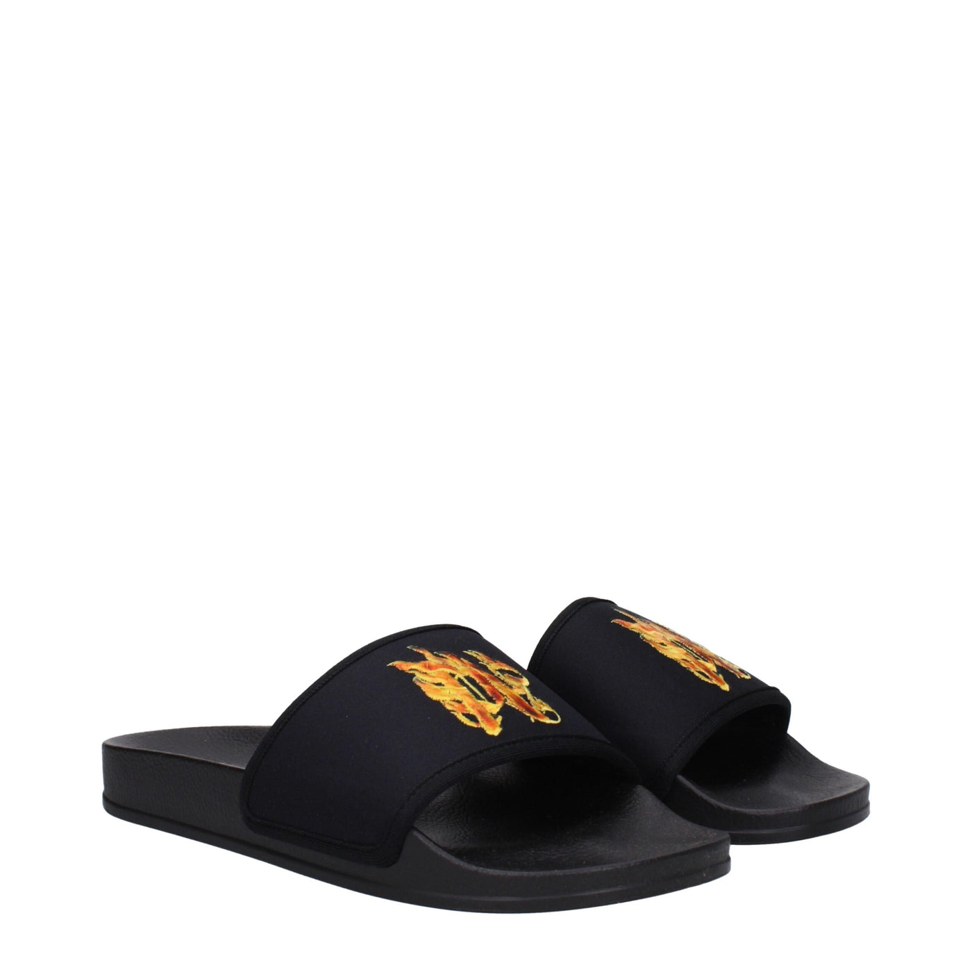 Palm Angels Schwarze Stoffslipper Sandalen