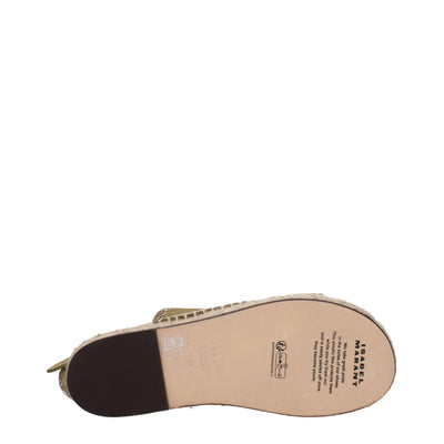 Isabel Marant Flache Sandalen aus grünem Leder