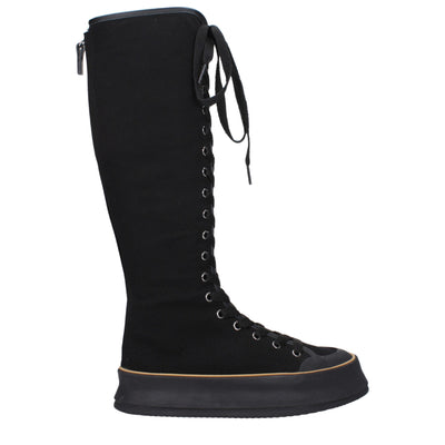 Max Mara Schwarze Schnürstiefel aus Stoff