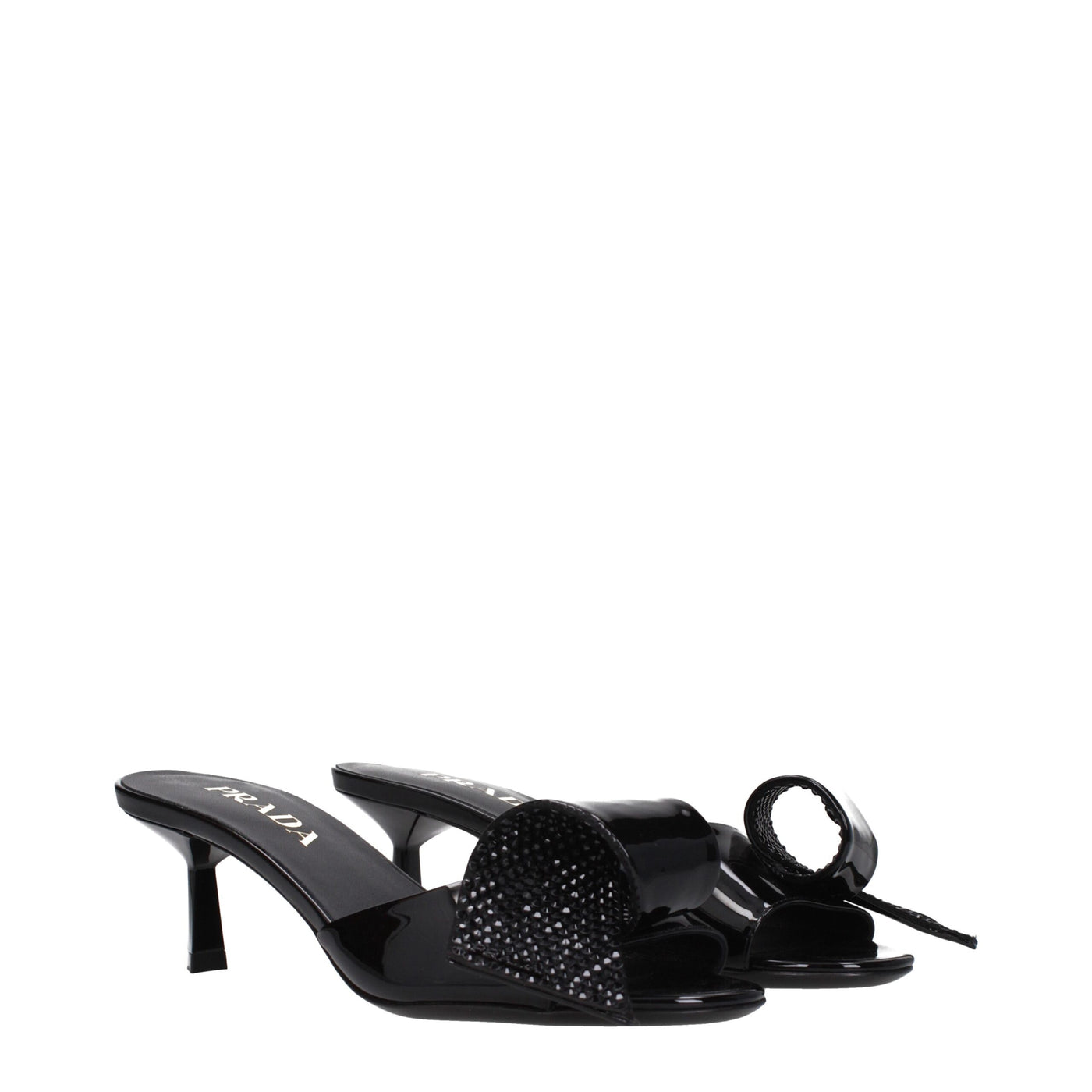 Prada Schwarze Ledersandalen