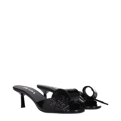 Prada Schwarze Ledersandalen