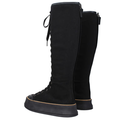 Max Mara Schwarze Schnürstiefel aus Stoff