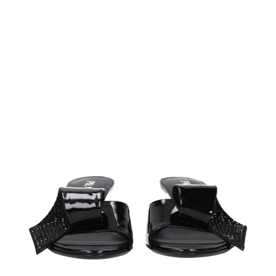 Prada Schwarze Ledersandalen