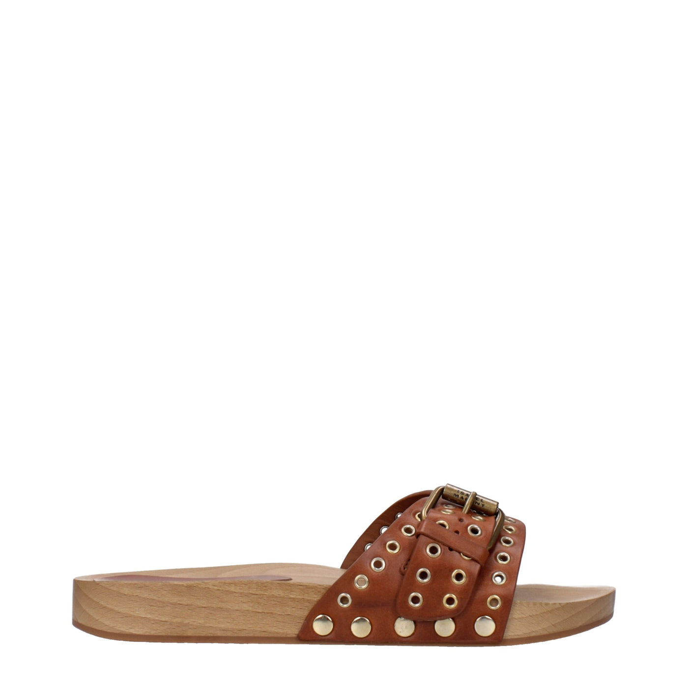 Isabel Marant Braune Lederpantoffeln Sandalen