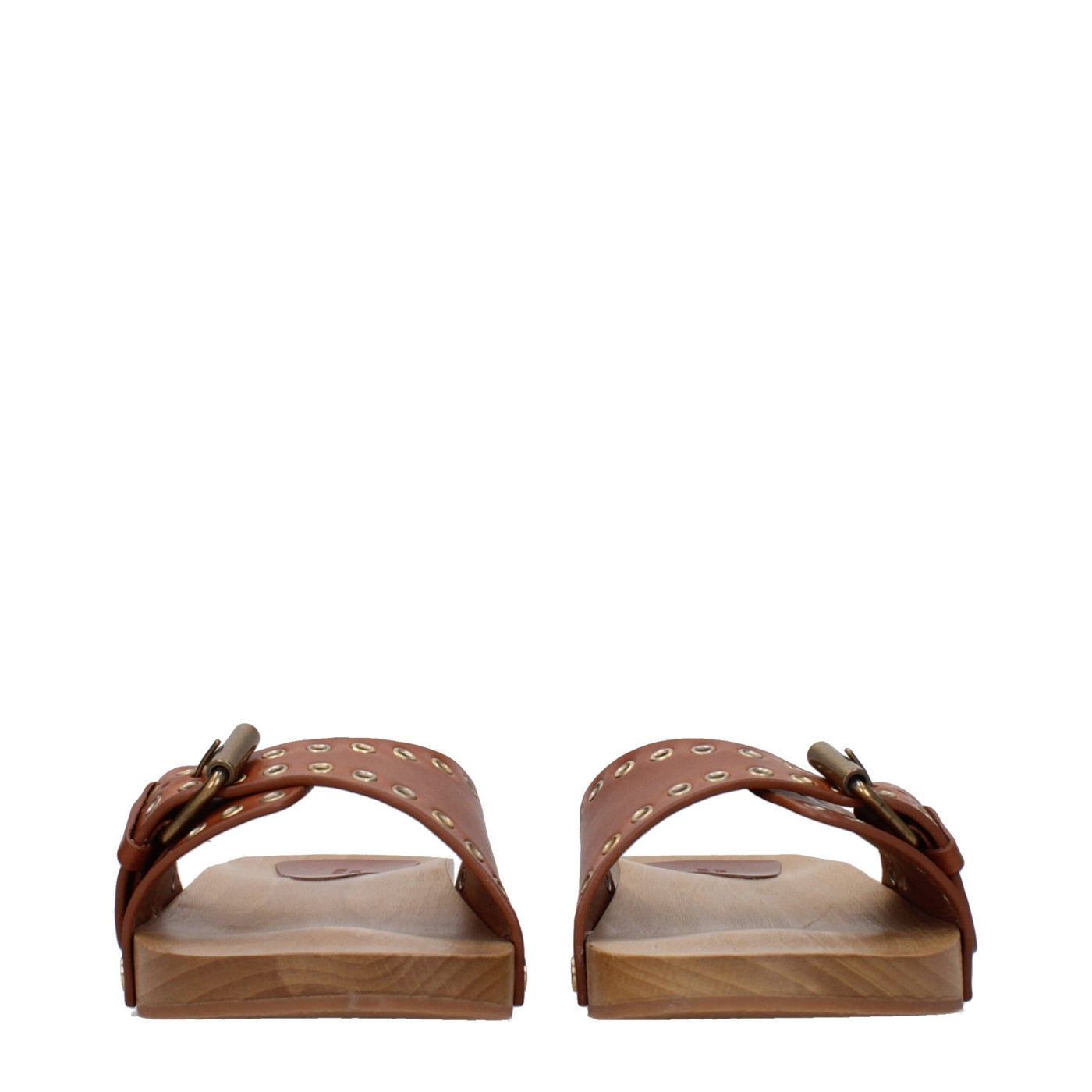 Isabel Marant Braune Lederpantoffeln Sandalen