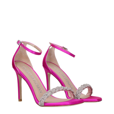 Stuart Weitzman Rosa Satin Stiletto Heels Sandalen