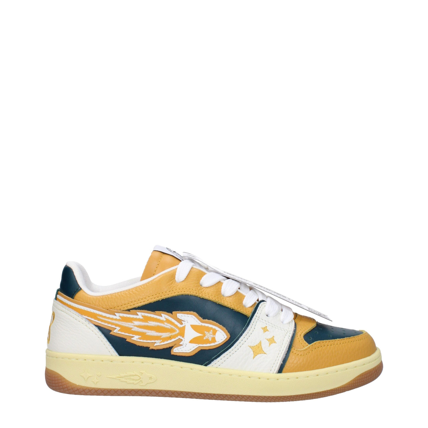 Enterprise Japan Grüne Leder-Low Tops