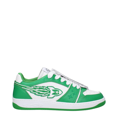 Enterprise Japan Grüne Leder-Low Tops