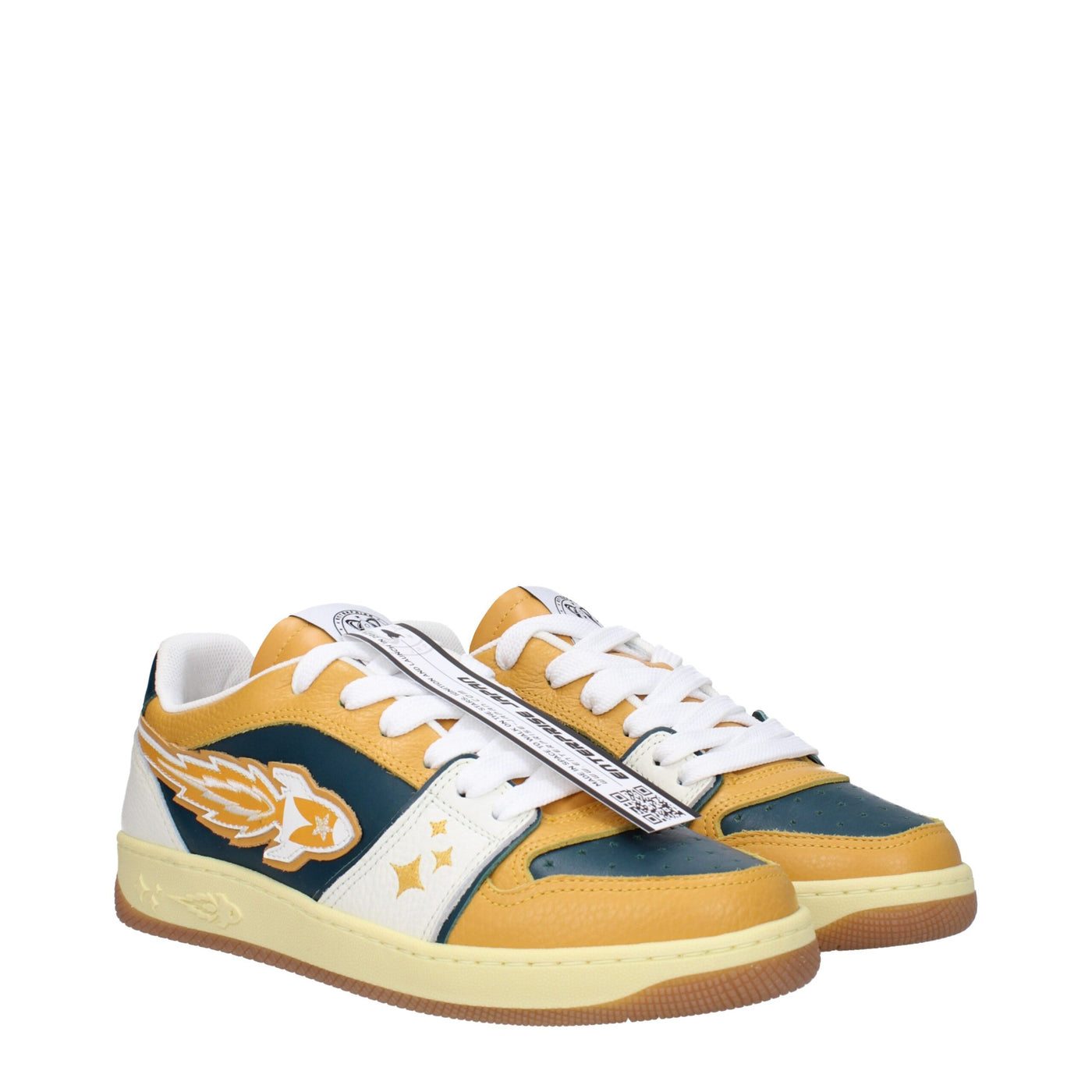 Enterprise Japan Grüne Leder-Low Tops