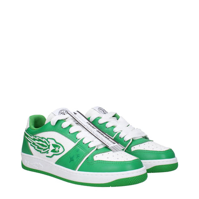 Enterprise Japan Grüne Leder-Low Tops