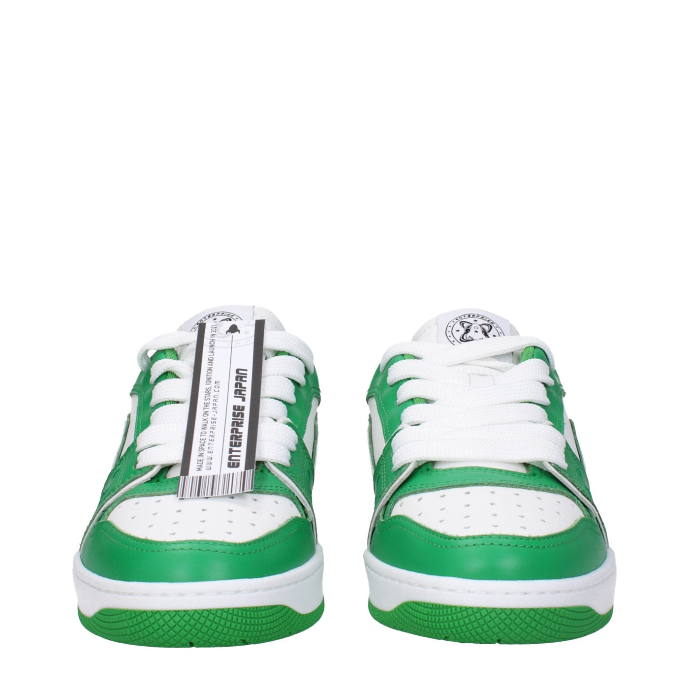 Enterprise Japan Grüne Leder-Low Tops