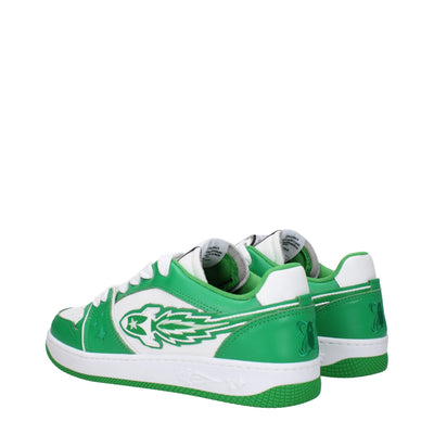 Enterprise Japan Grüne Leder-Low Tops